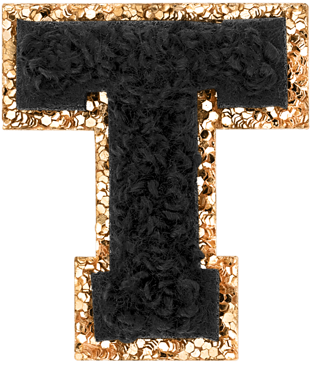 Noir Mini Glitter Varsity Letter Patch