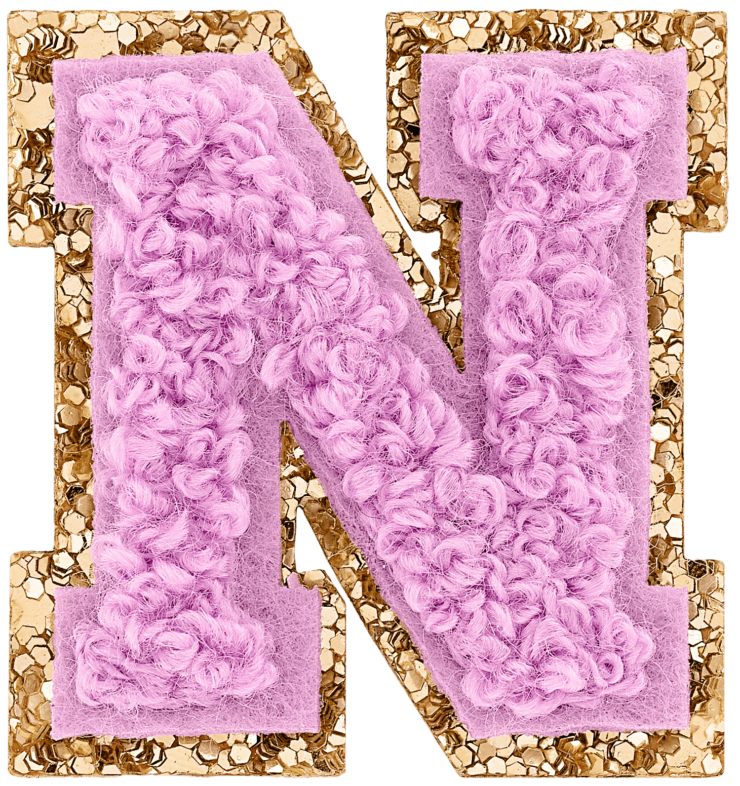 Grape Mini Glitter Varsity Letter Patch