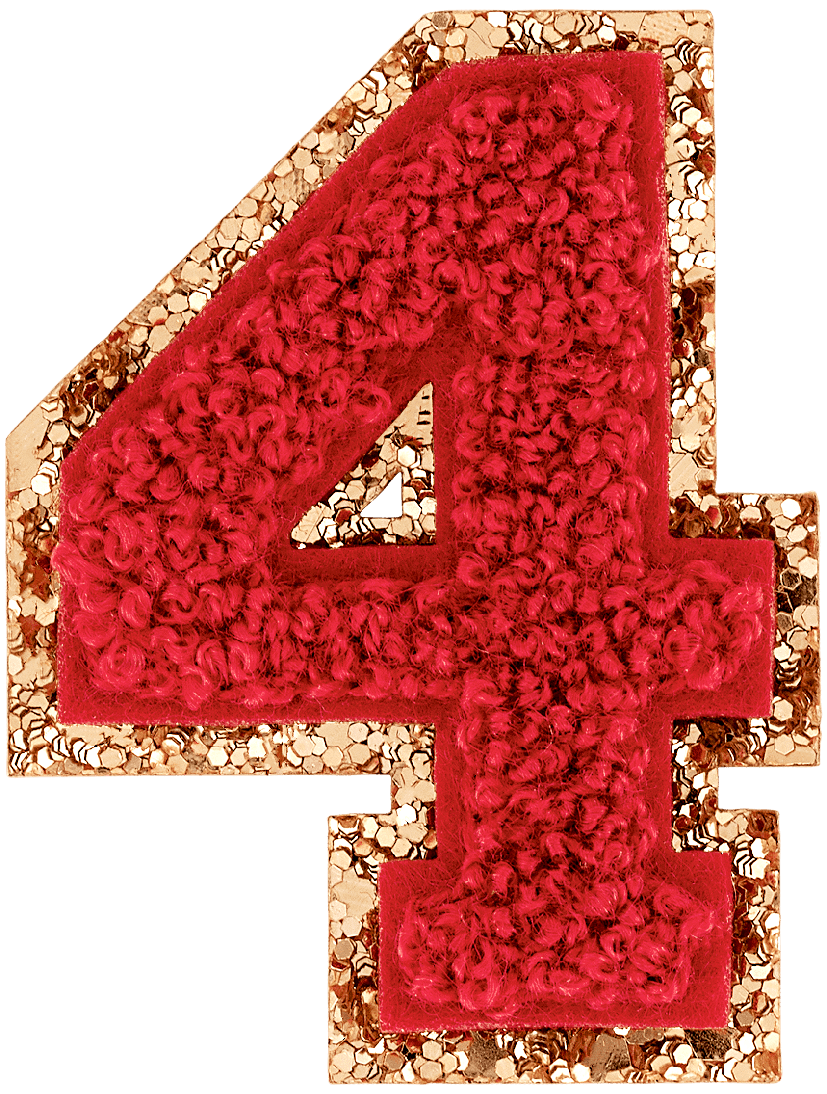 Ruby Glitter Varsity Number Patch