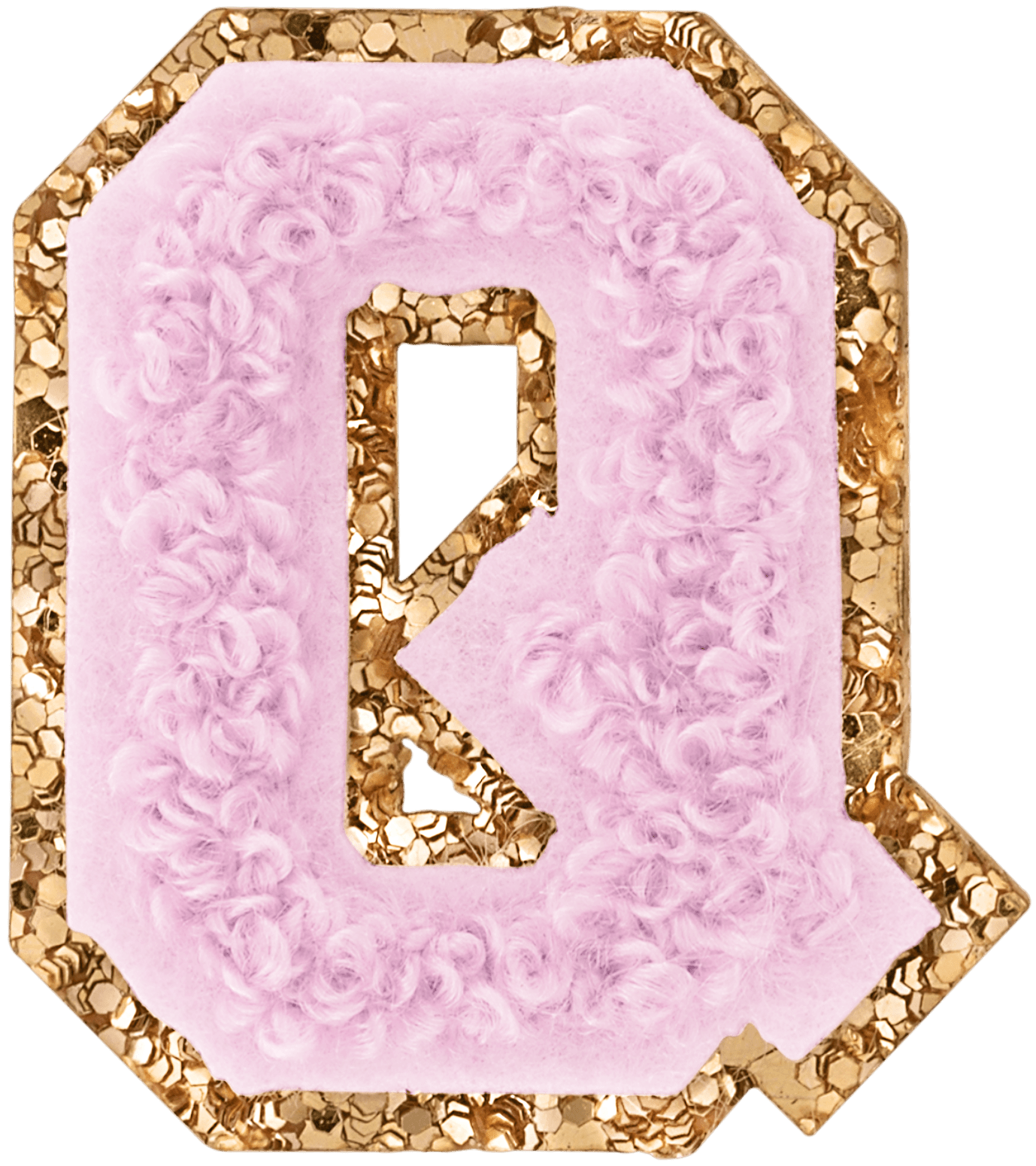 Lilac Mini Glitter Varsity Letter Patch