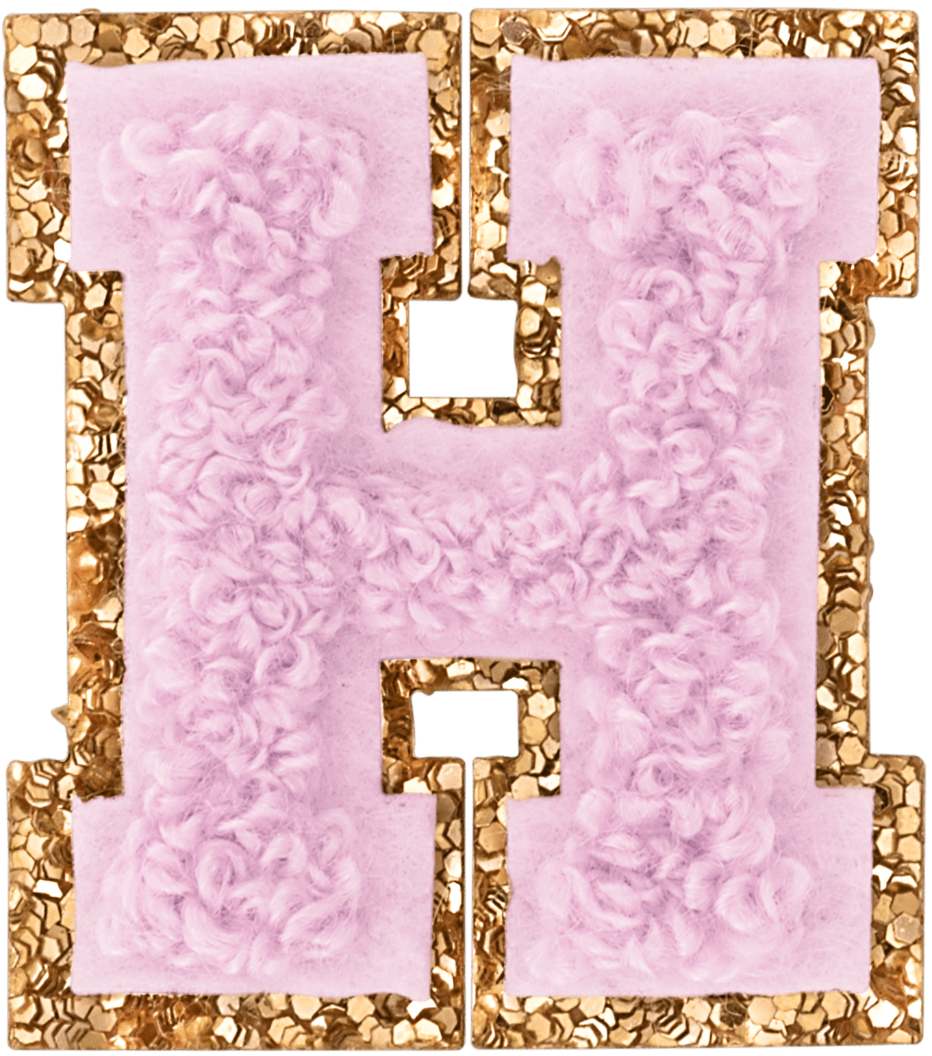 Lilac Mini Glitter Varsity Letter Patch