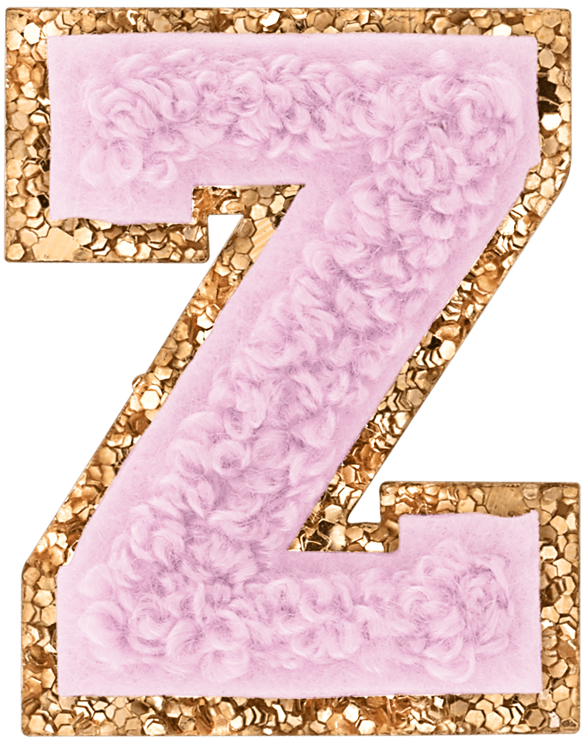 Lilac Mini Glitter Varsity Letter Patch