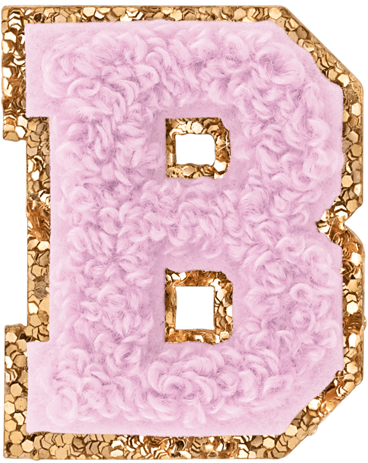 Lilac Mini Glitter Varsity Letter Patch