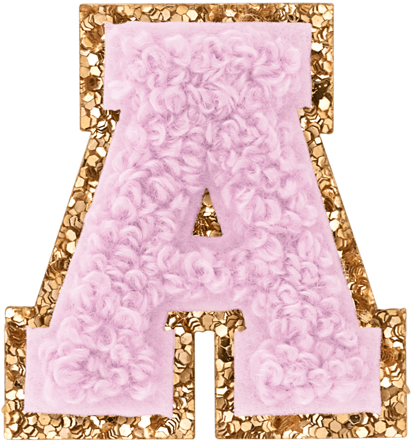 Lilac Mini Glitter Varsity Letter Patch