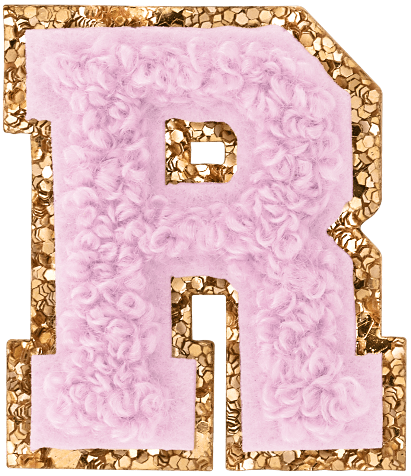 Lilac Mini Glitter Varsity Letter Patch