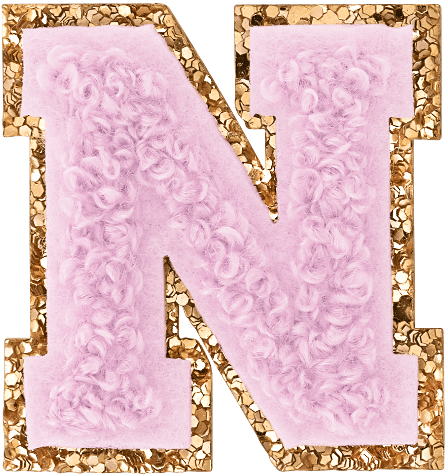 Lilac Mini Glitter Varsity Letter Patch