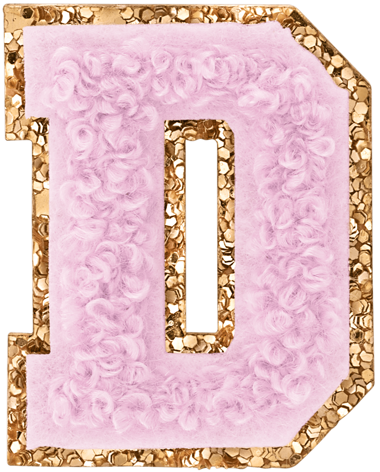 Lilac Mini Glitter Varsity Letter Patch