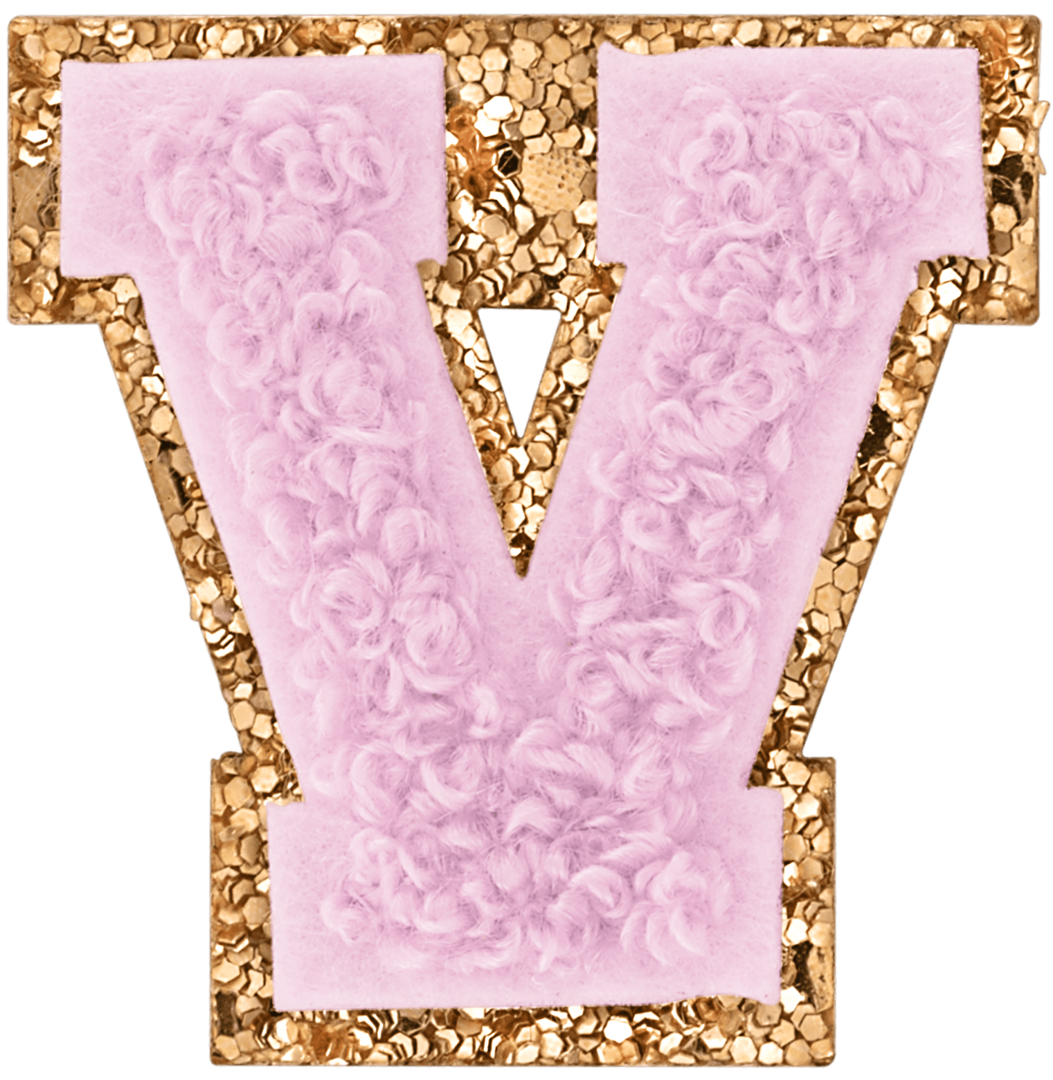 Lilac Mini Glitter Varsity Letter Patch
