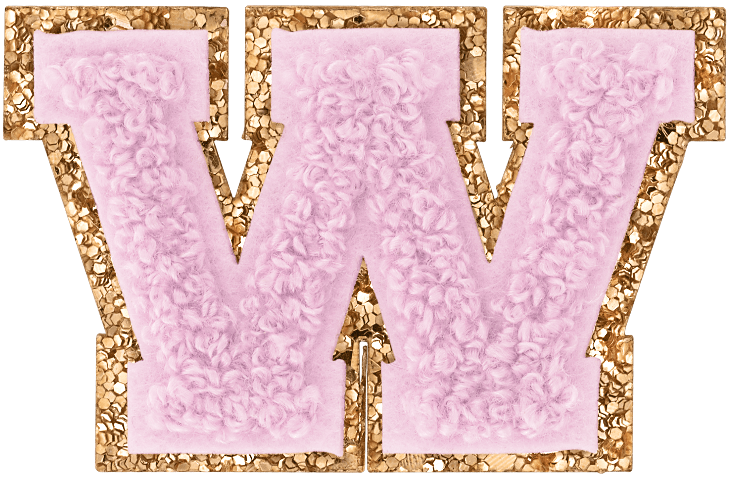 Lilac Mini Glitter Varsity Letter Patch
