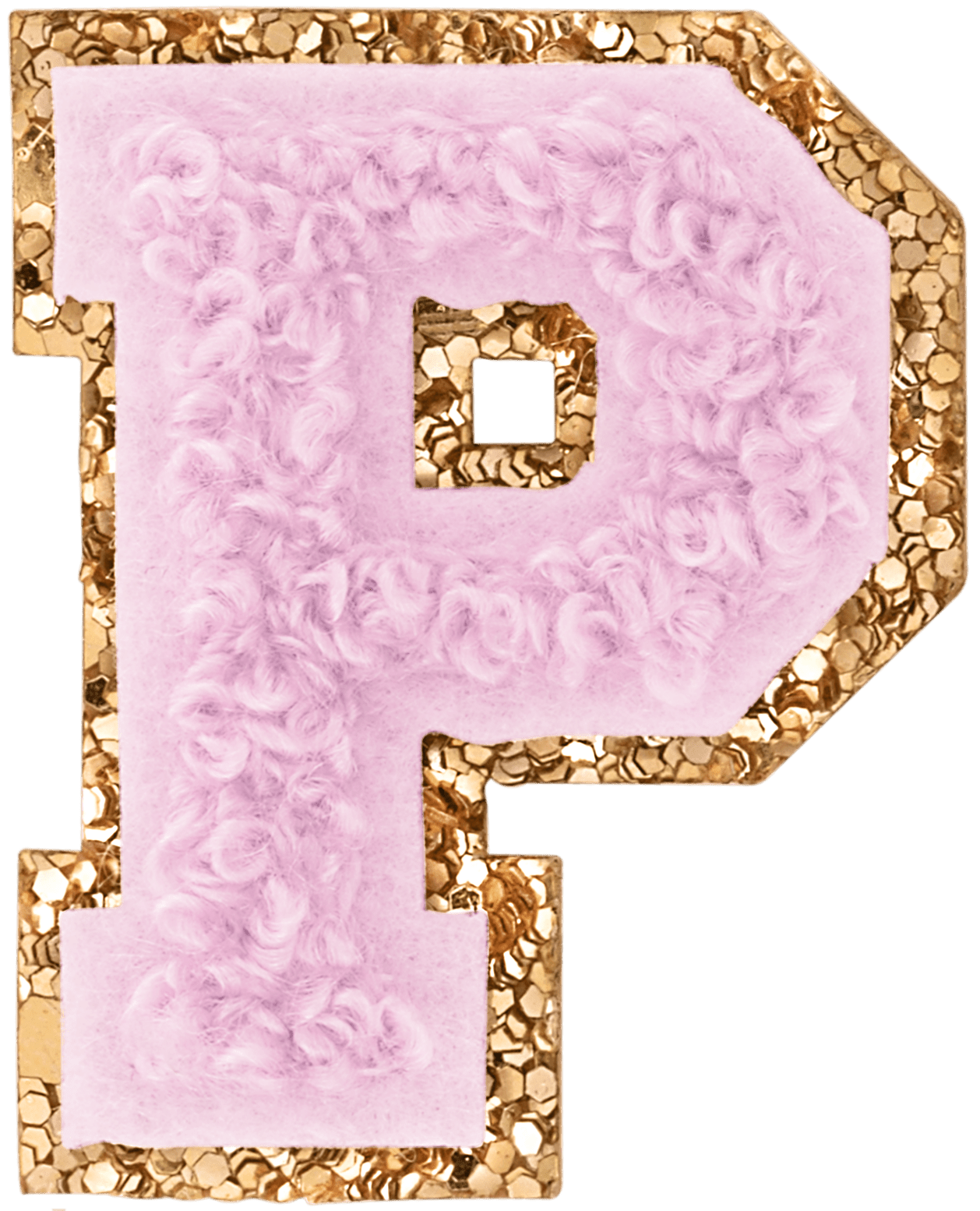 Lilac Mini Glitter Varsity Letter Patch