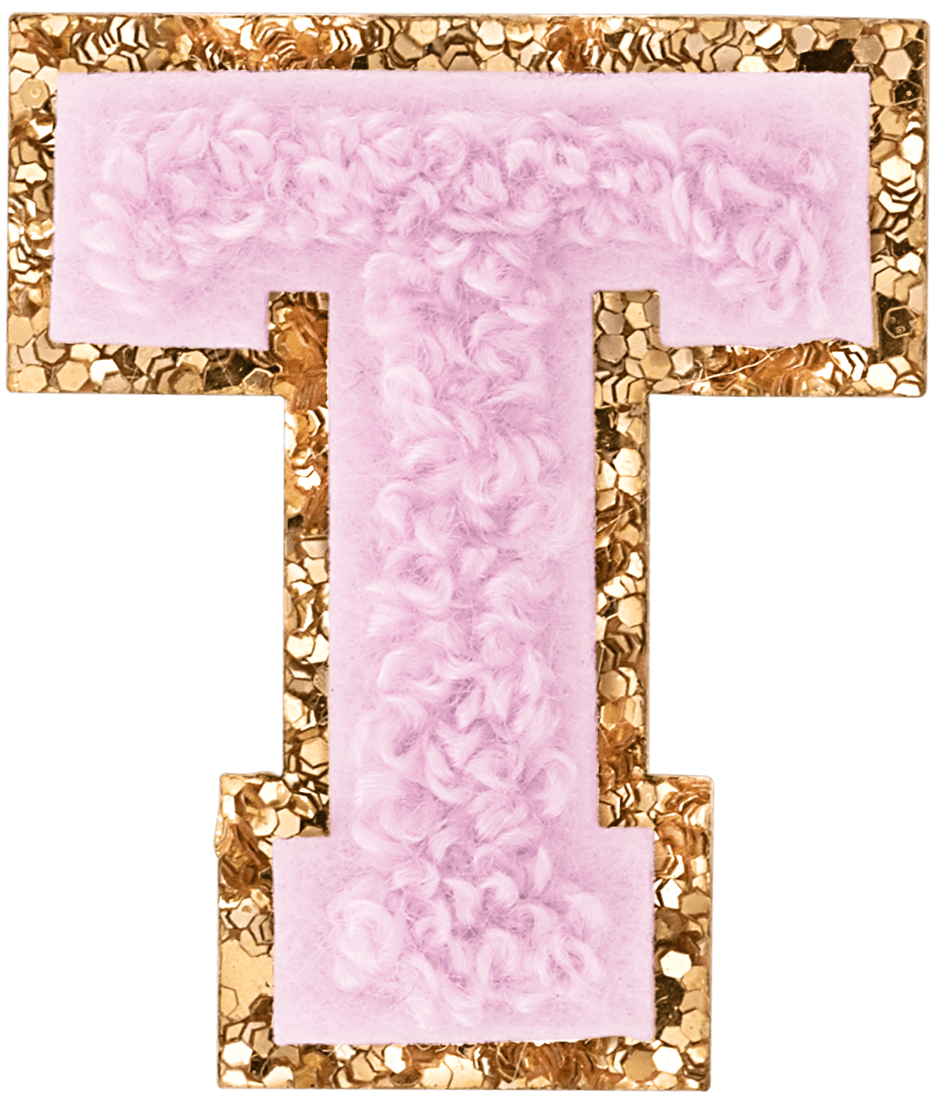 Lilac Mini Glitter Varsity Letter Patch