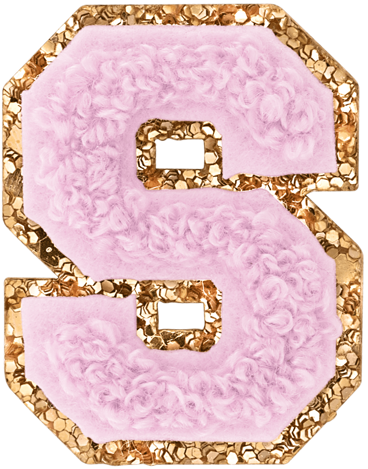 Lilac Mini Glitter Varsity Letter Patch