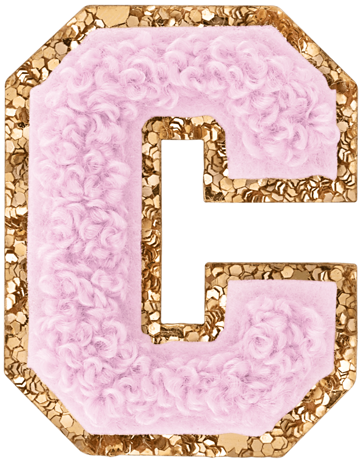 Lilac Mini Glitter Varsity Letter Patch