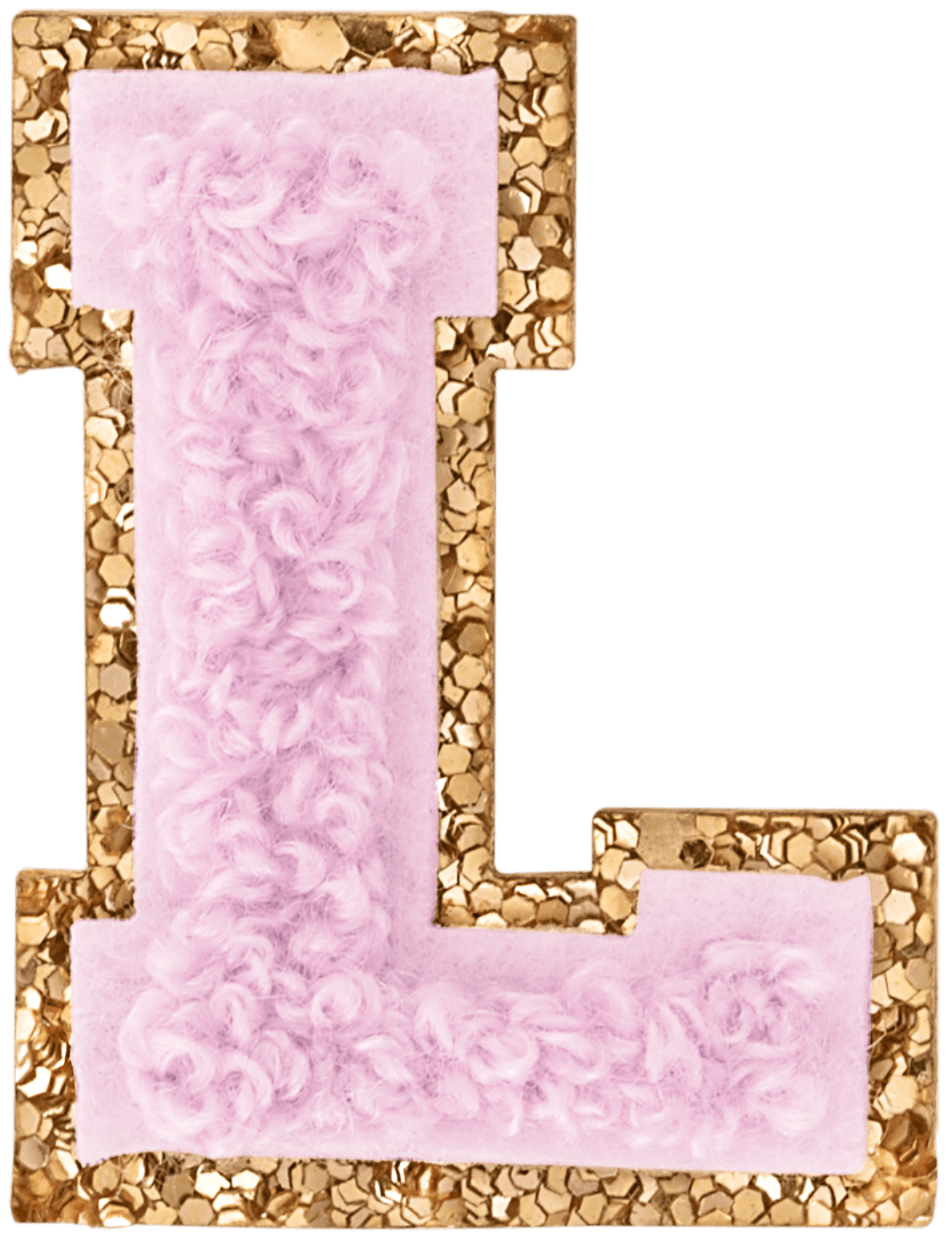 Lilac Mini Glitter Varsity Letter Patch