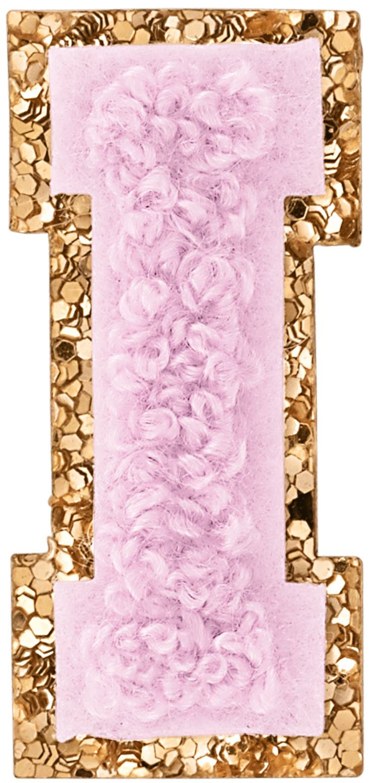 Lilac Mini Glitter Varsity Letter Patch