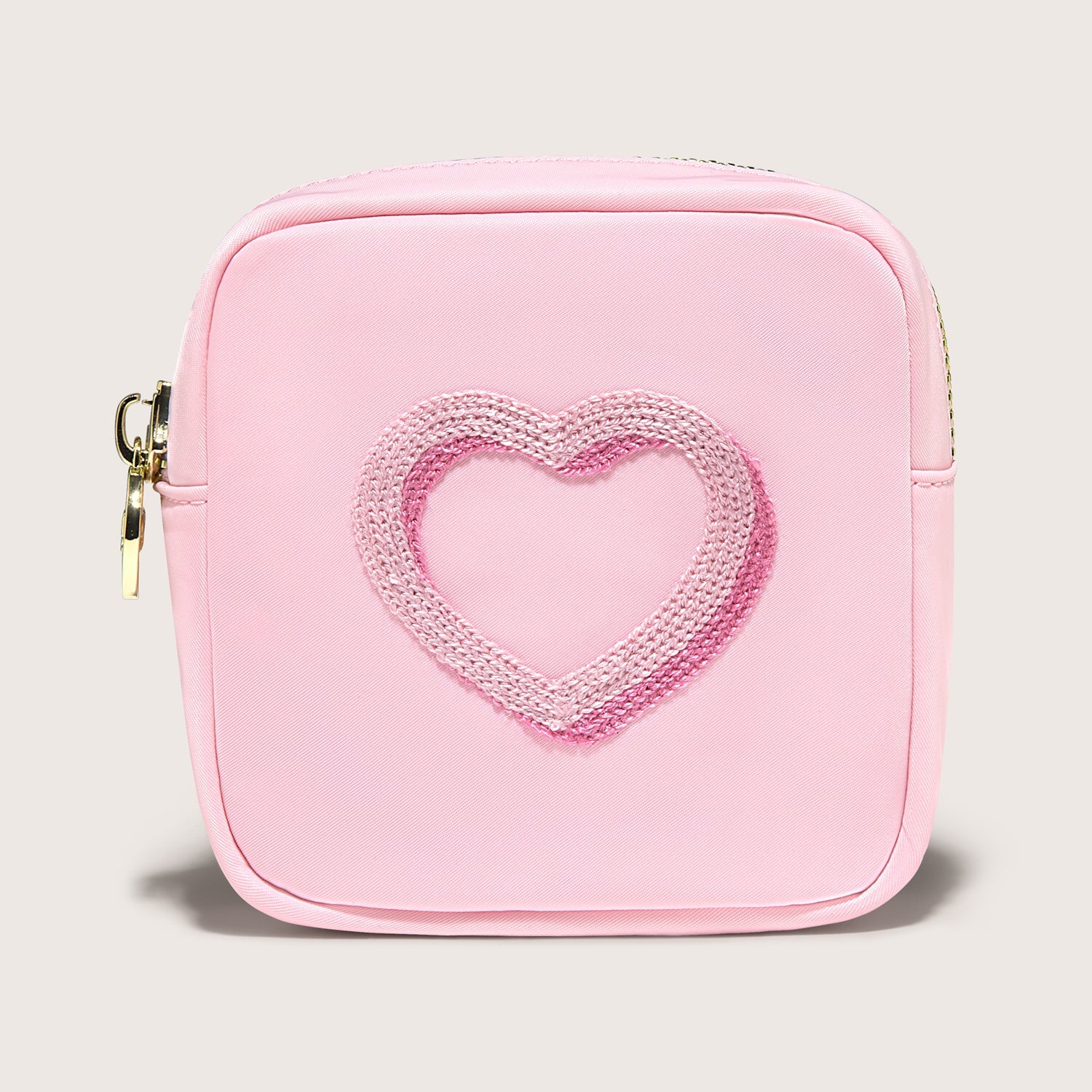 Heart Embroidered Mini Pouch