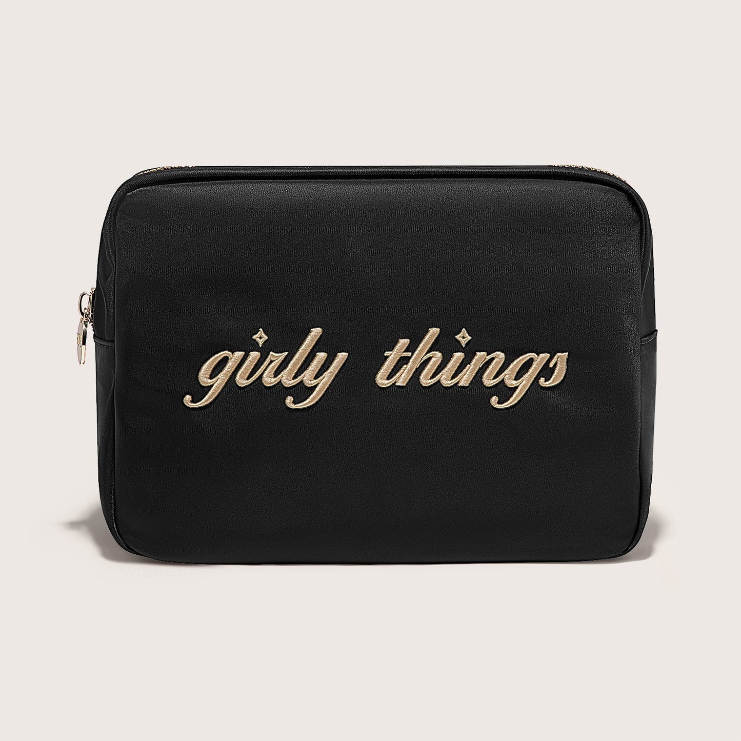 Girly Things Embroidered Large Pouch