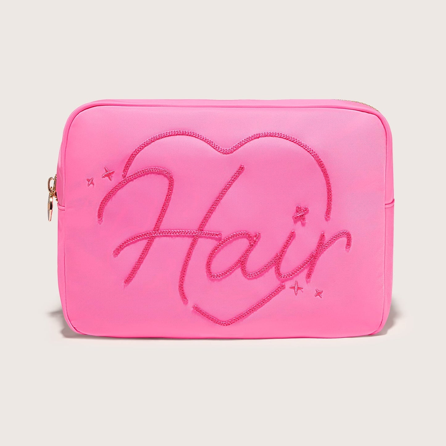 Hair Embroidered Large Pouch