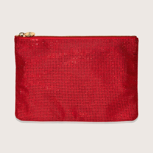 Red Sparkle Flat Pouch | Personalized Pouch - Stoney Clover Lane