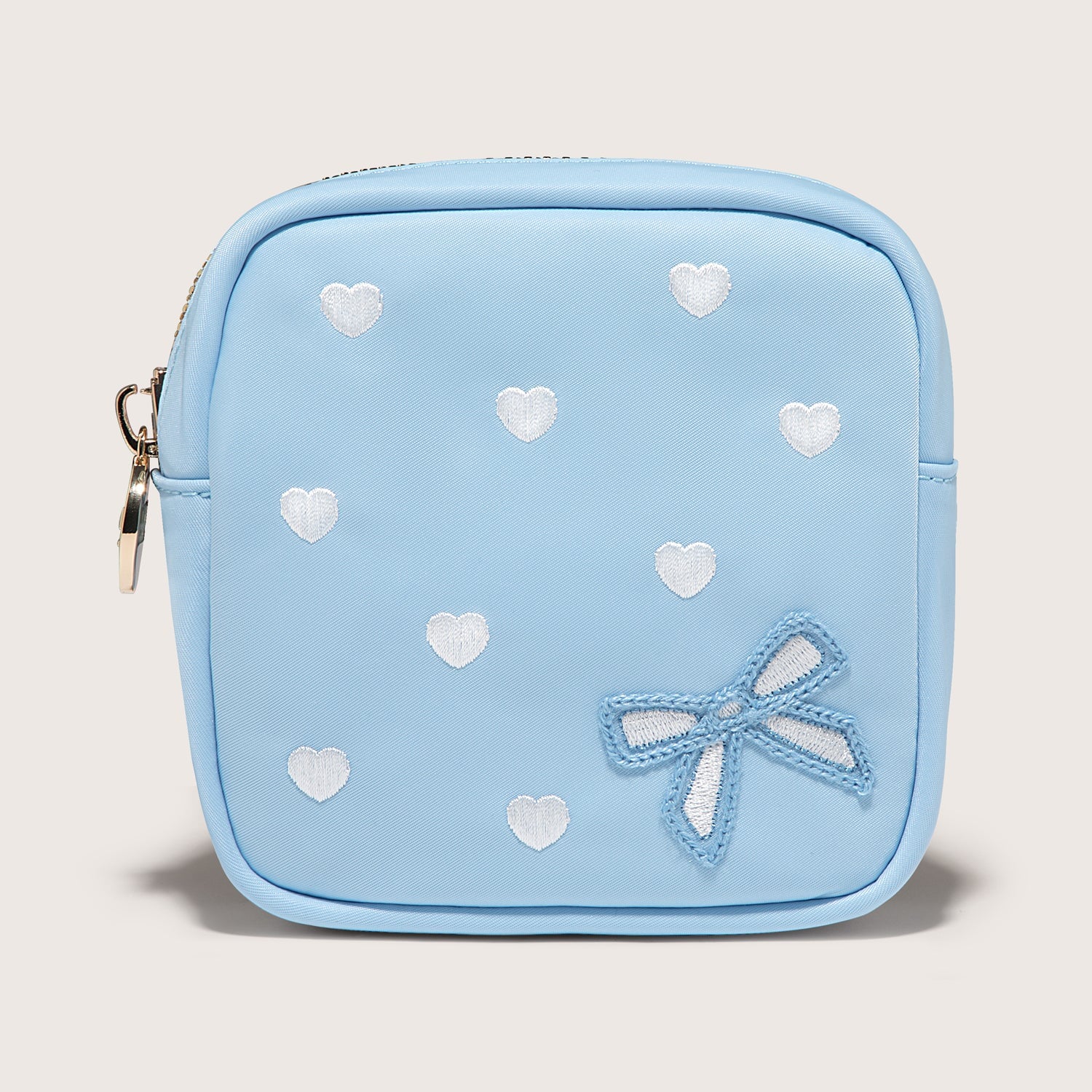 Hearts & Bows Embroidered Mini Pouch
