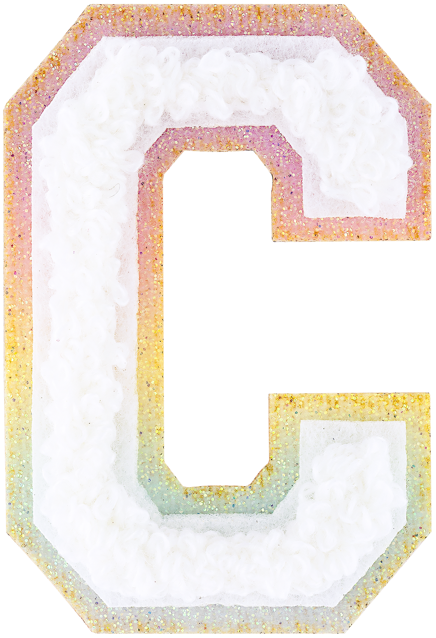 Shimmer Glitter Varsity Letter Patch