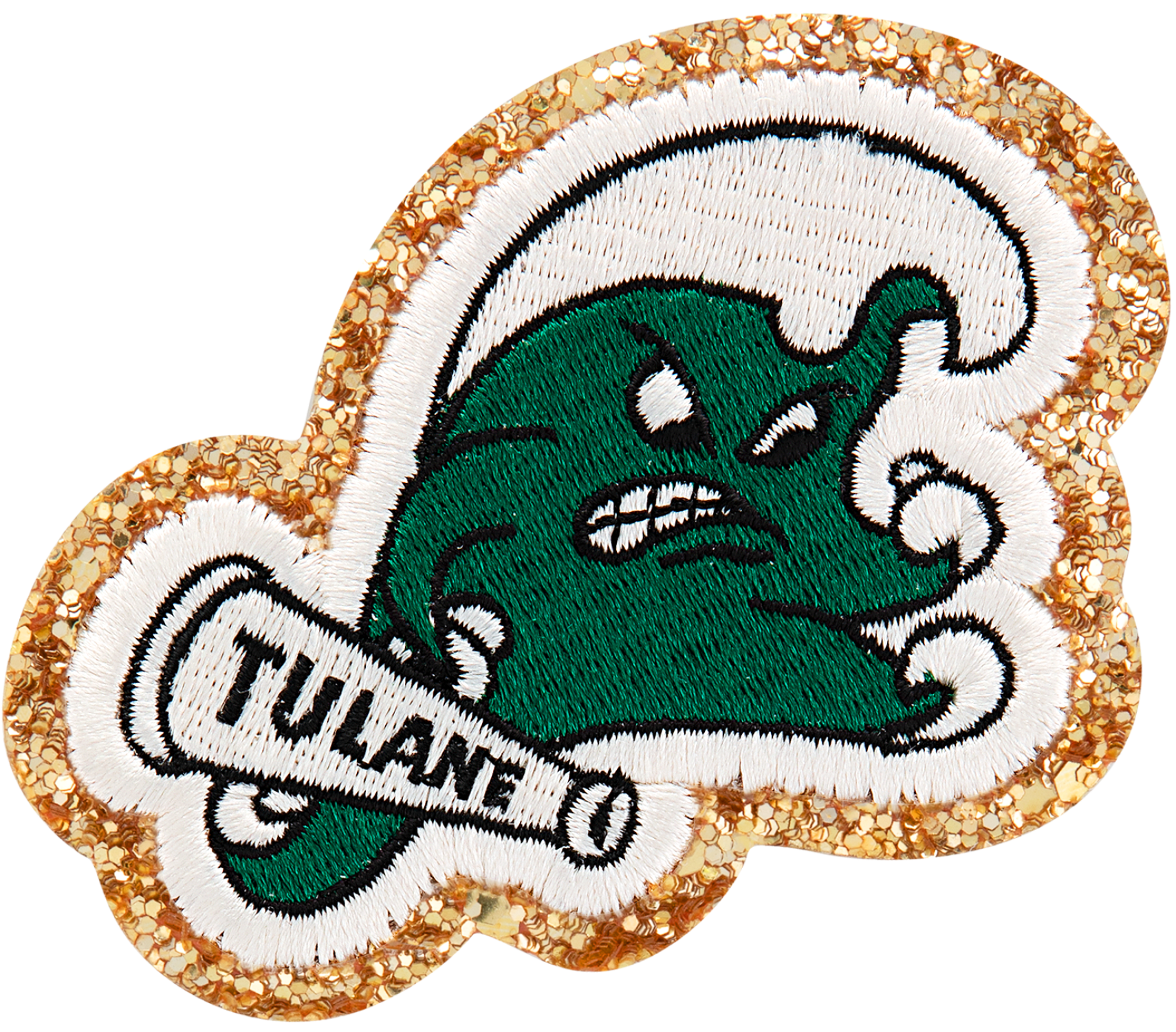 Glitter Varsity Tulane Angry Wave Patch