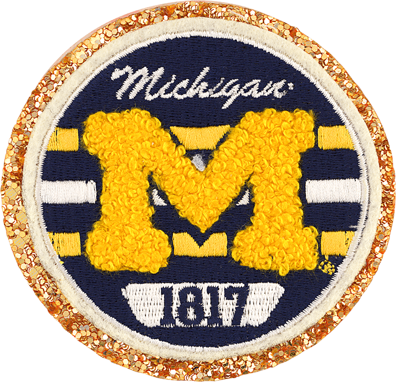 Michigan Stripe M Circle Patch