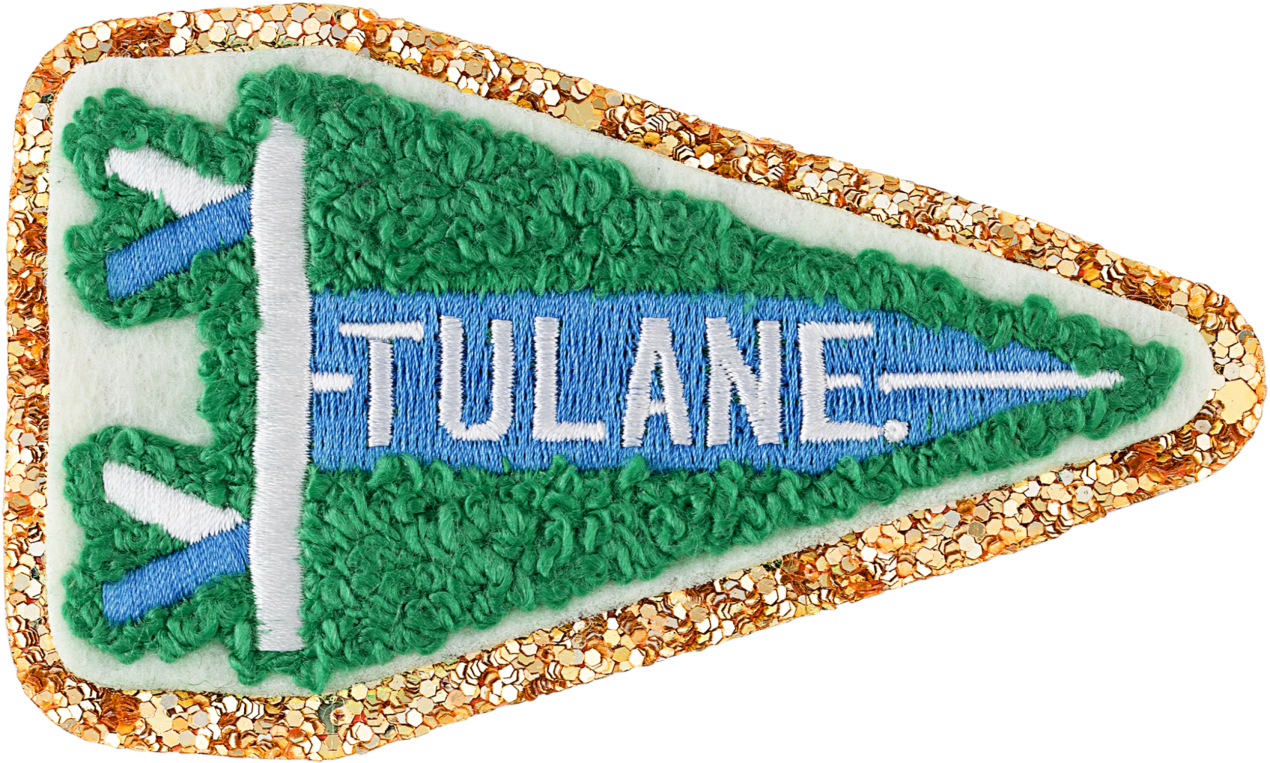 Tulane Pennant Glitter Varsity Patch