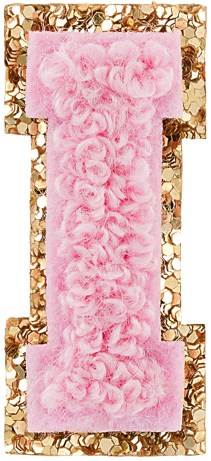 Flamingo Mini Glitter Varsity Letter Patch
