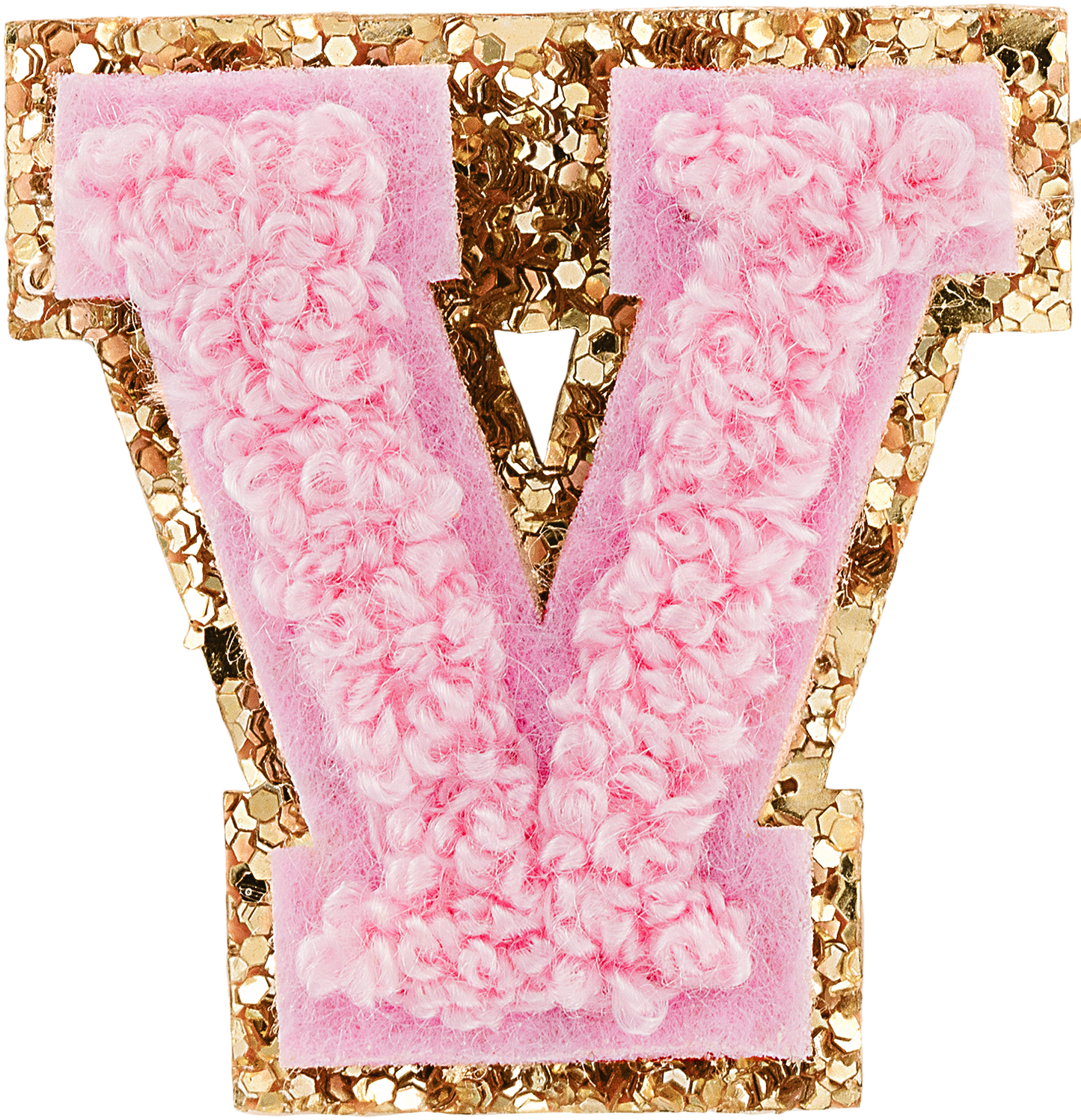 Flamingo Mini Glitter Varsity Letter Patch