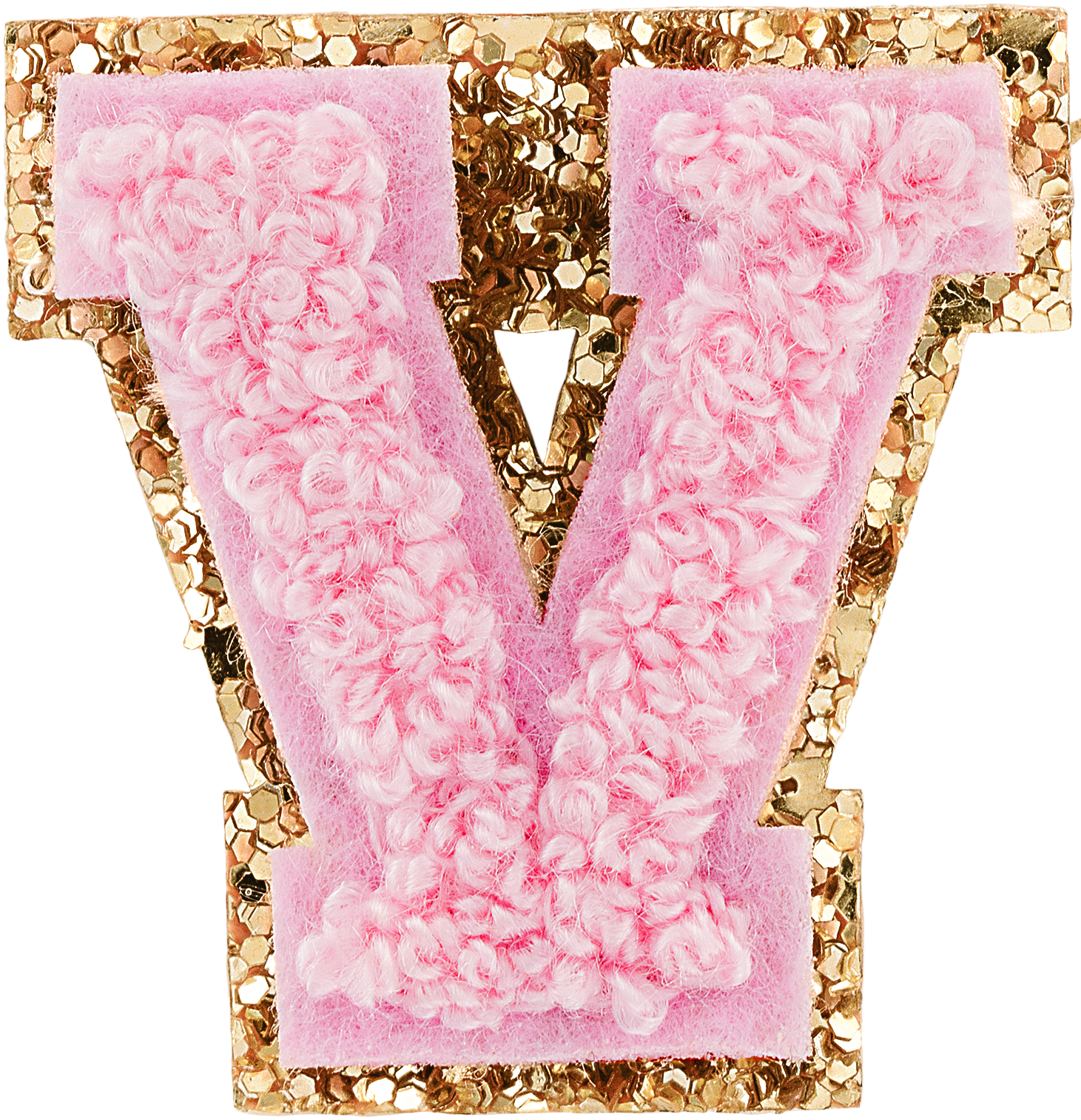 Flamingo Mini Glitter Varsity Letter Patch