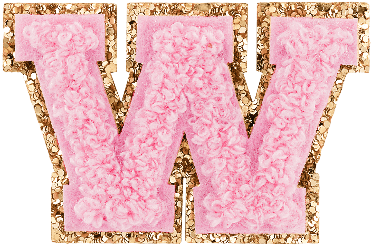 Flamingo Mini Glitter Varsity Letter Patch