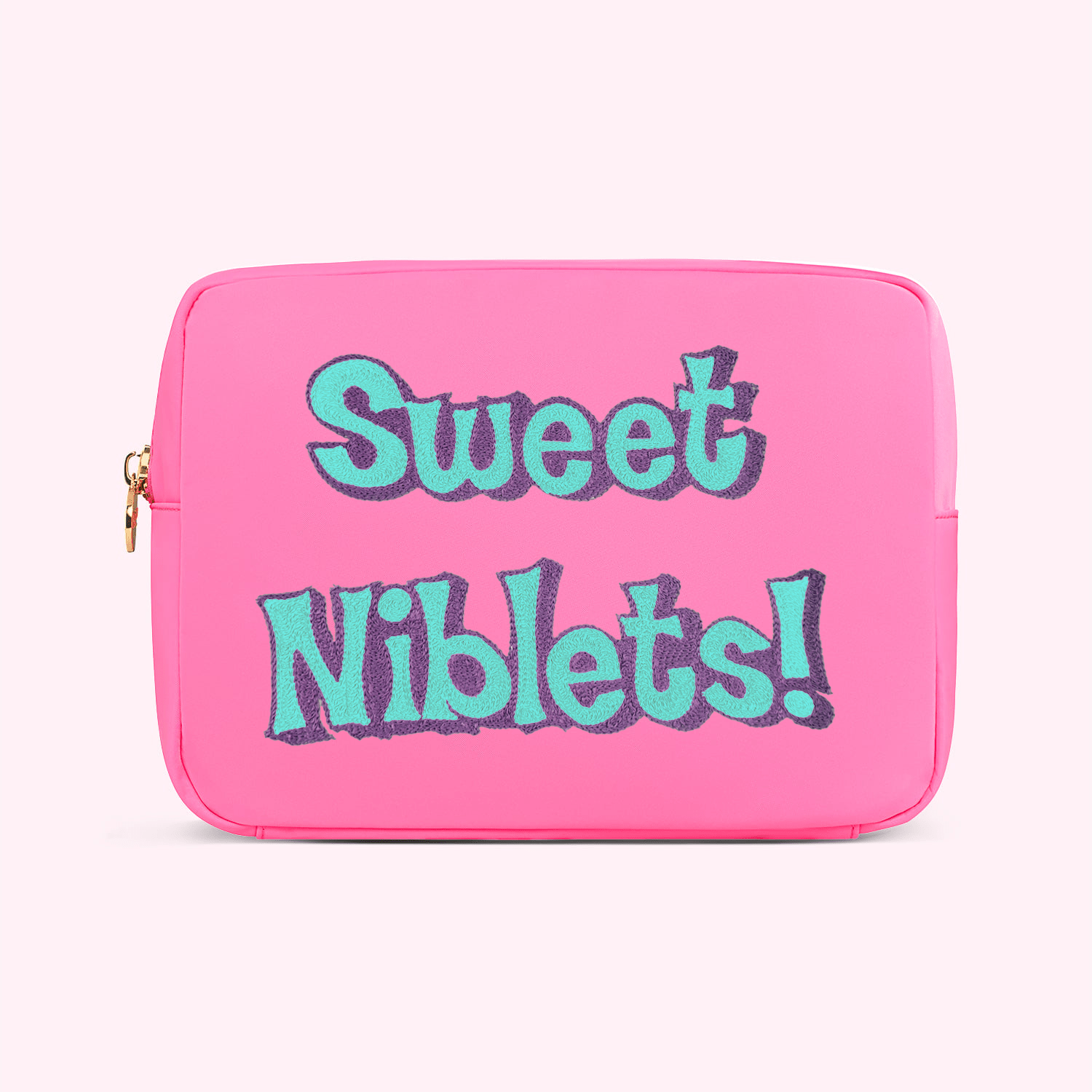 Hand Embroidered Sweet Niblets Large Pouch - Stoney Clover Lane