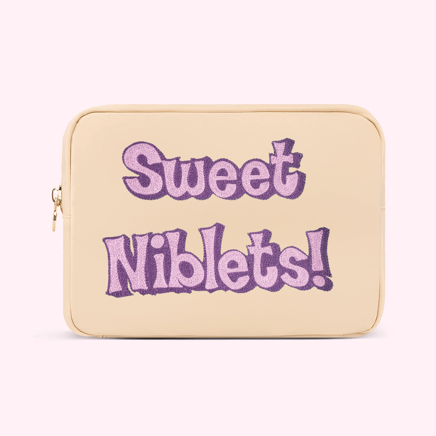 Hand Embroidered Sweet Niblets Large Pouch - Stoney Clover Lane
