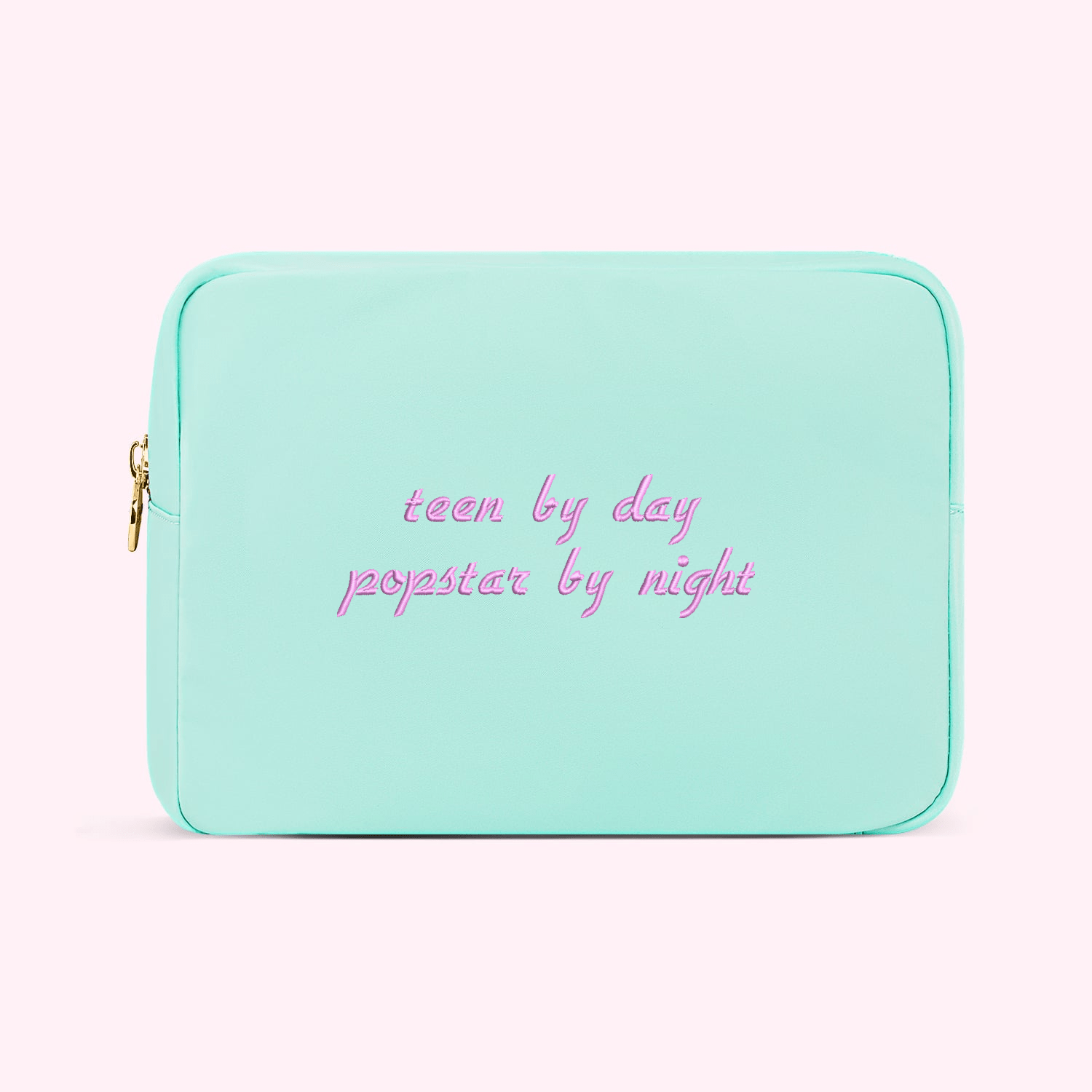 Embroidered Teen By Day Popstar By Night Large Pouch - Stoney Clover Lane