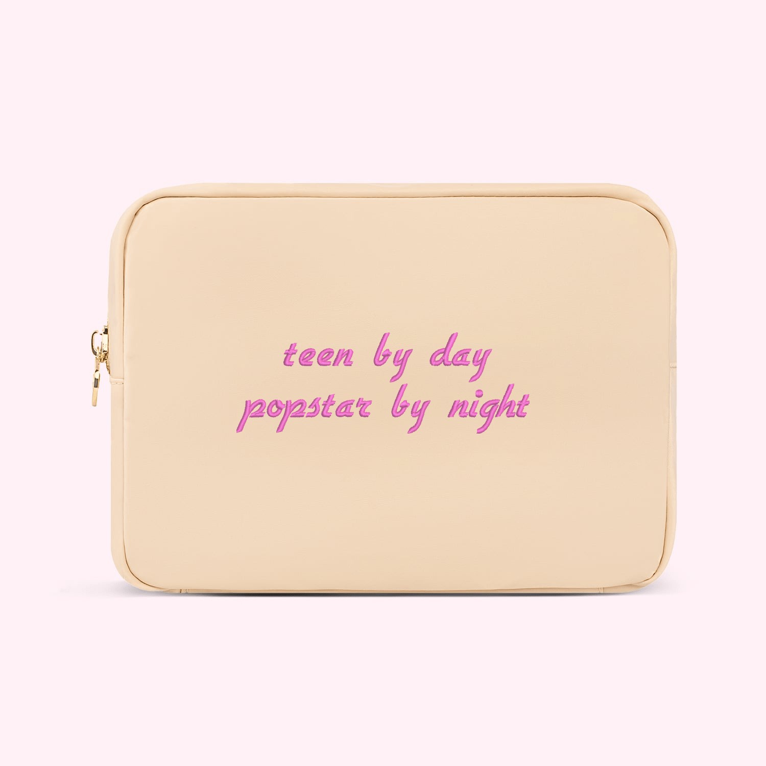 Embroidered Teen By Day Popstar By Night Large Pouch - Stoney Clover Lane