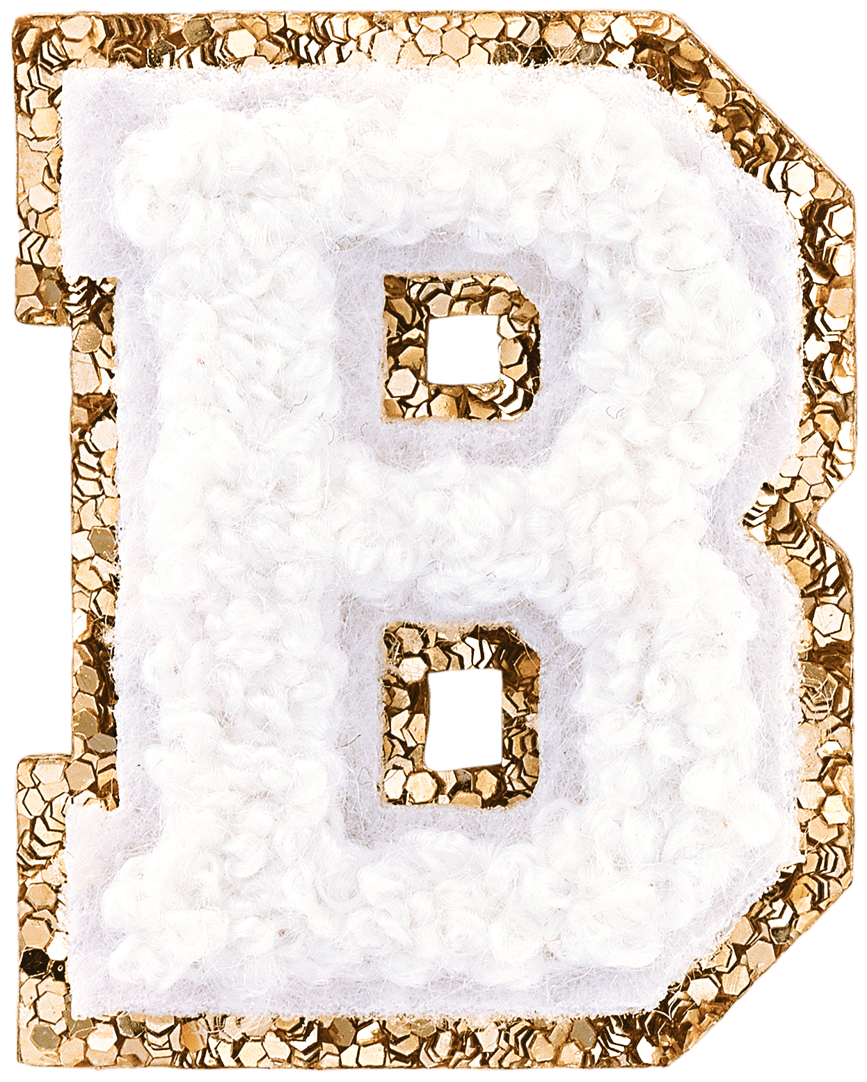 Blanc Mini Glitter Varsity Letter Patch
