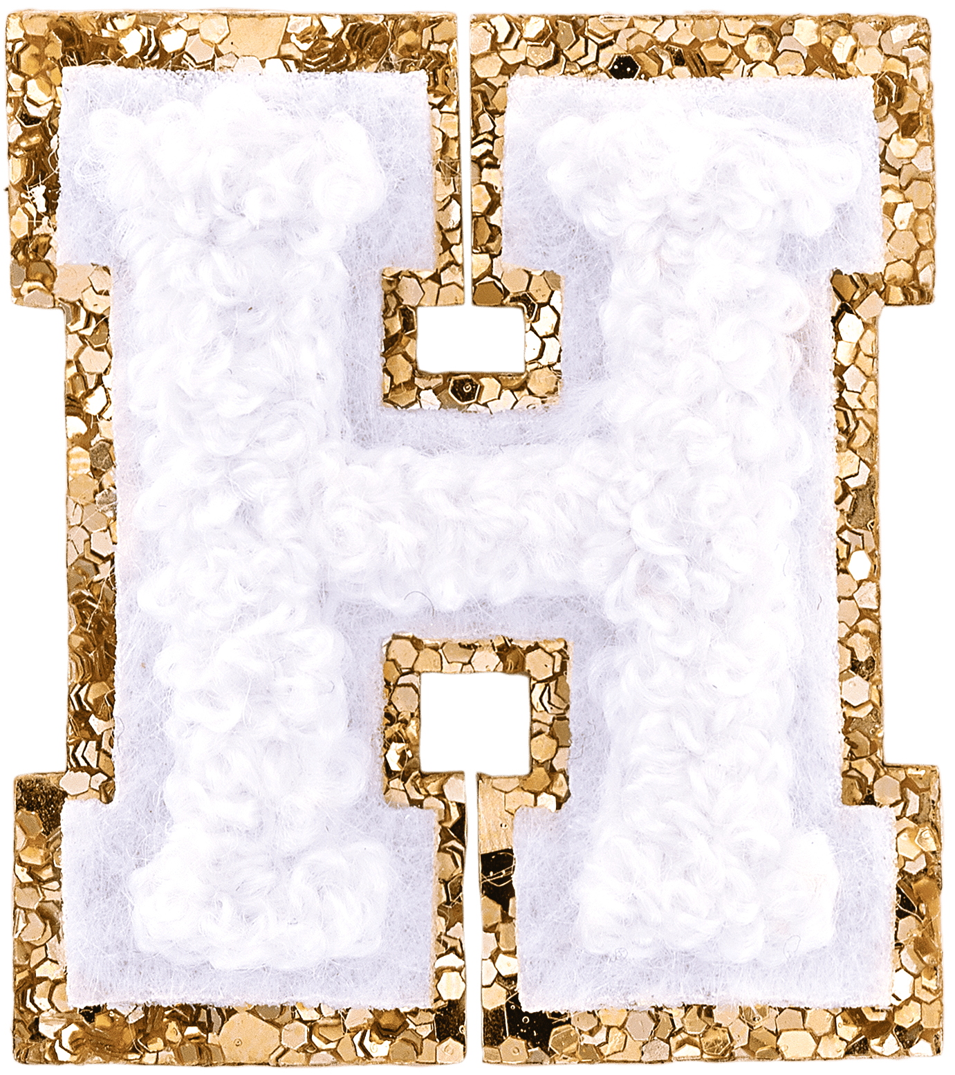 Blanc Mini Glitter Varsity Letter Patch