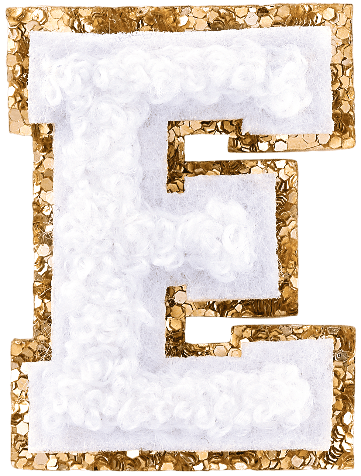 Blanc Mini Glitter Varsity Letter Patch
