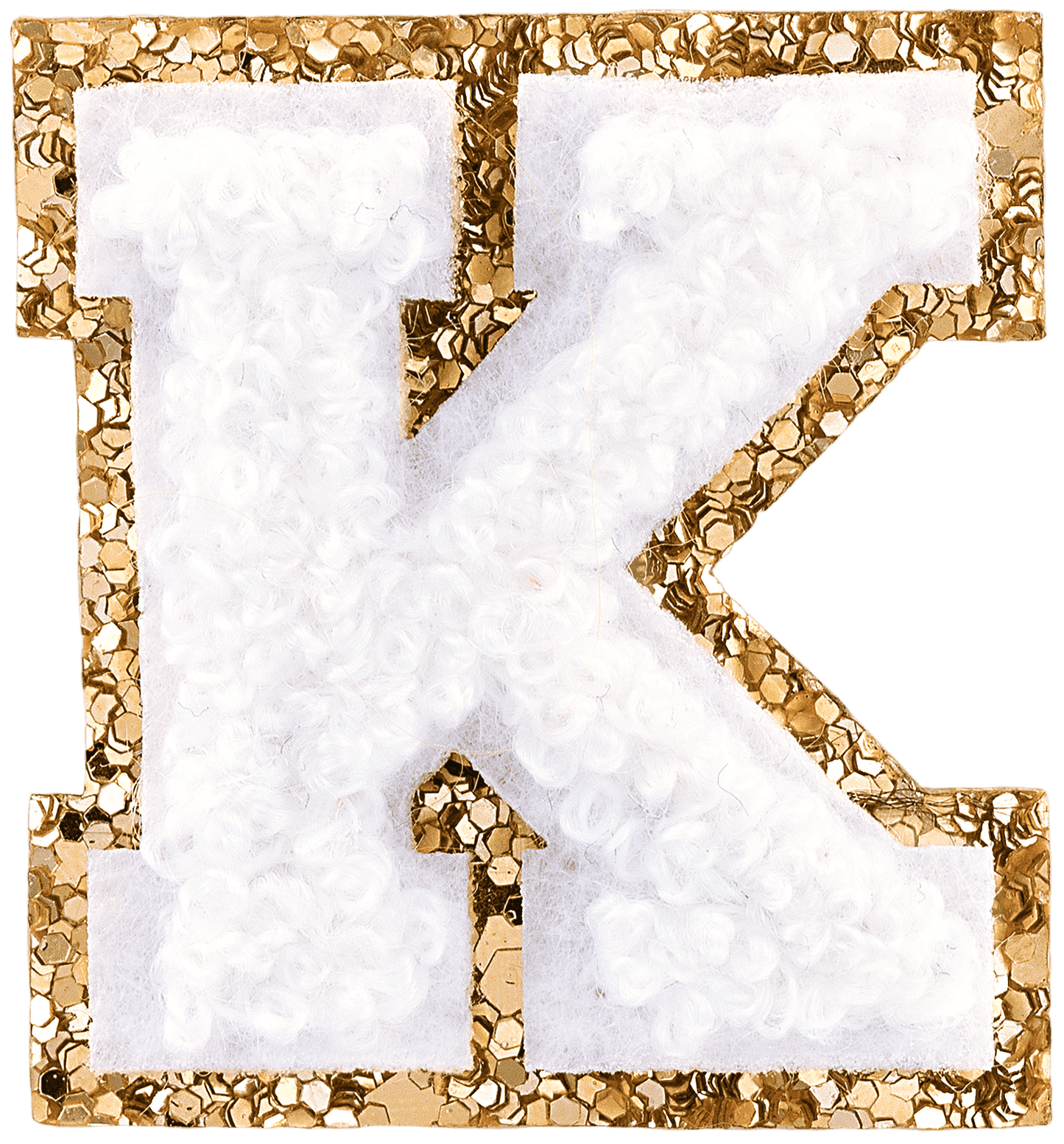 Blanc Mini Glitter Varsity Letter Patch