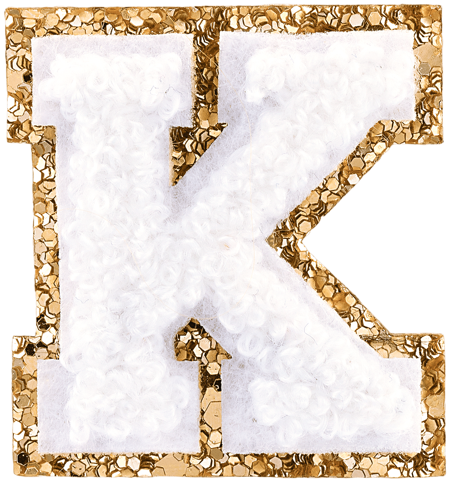 Blanc Mini Glitter Varsity Letter Patch