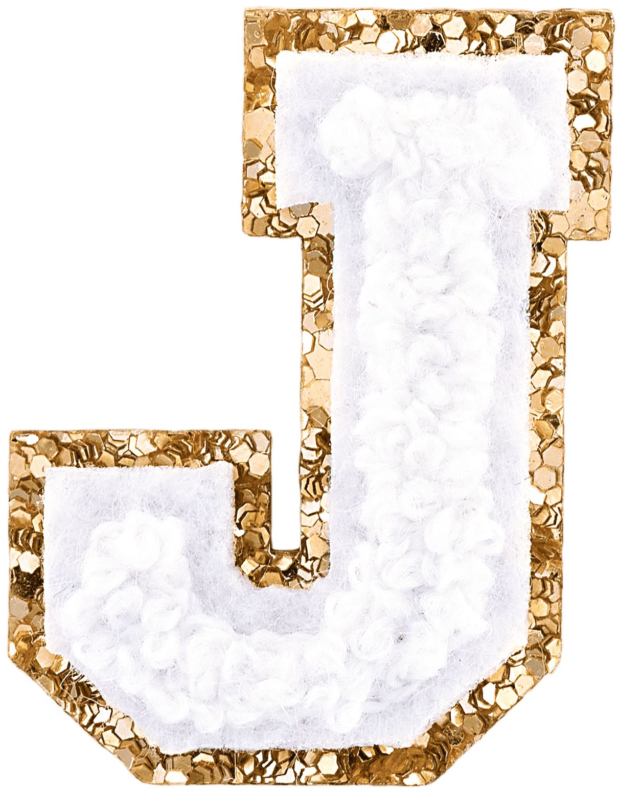 Blanc Mini Glitter Varsity Letter Patch
