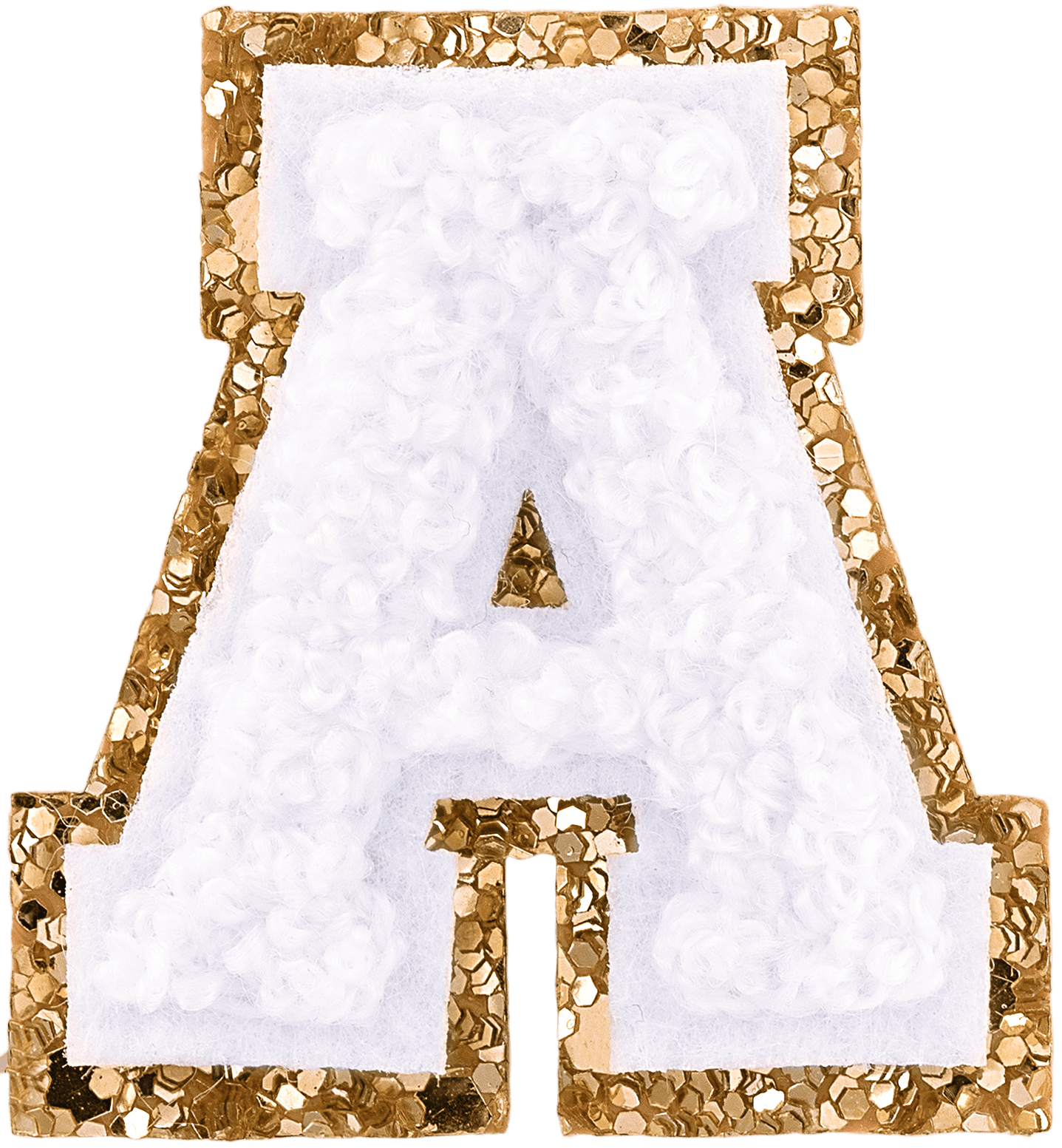 Blanc Mini Glitter Varsity Letter Patch