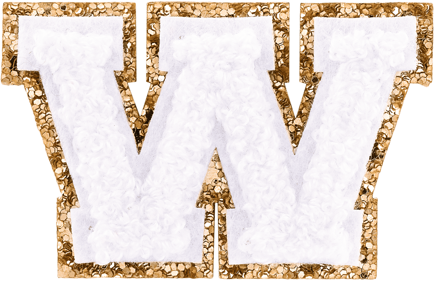 Blanc Mini Glitter Varsity Letter Patch