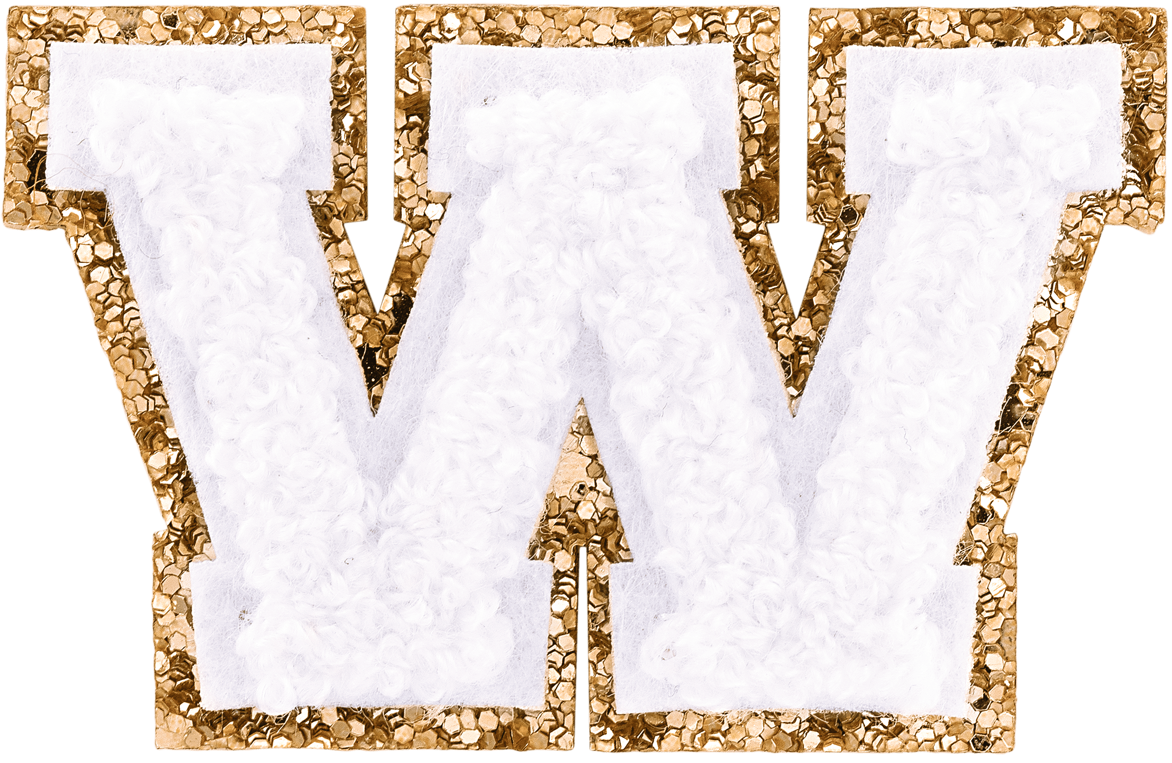 Blanc Mini Glitter Varsity Letter Patch