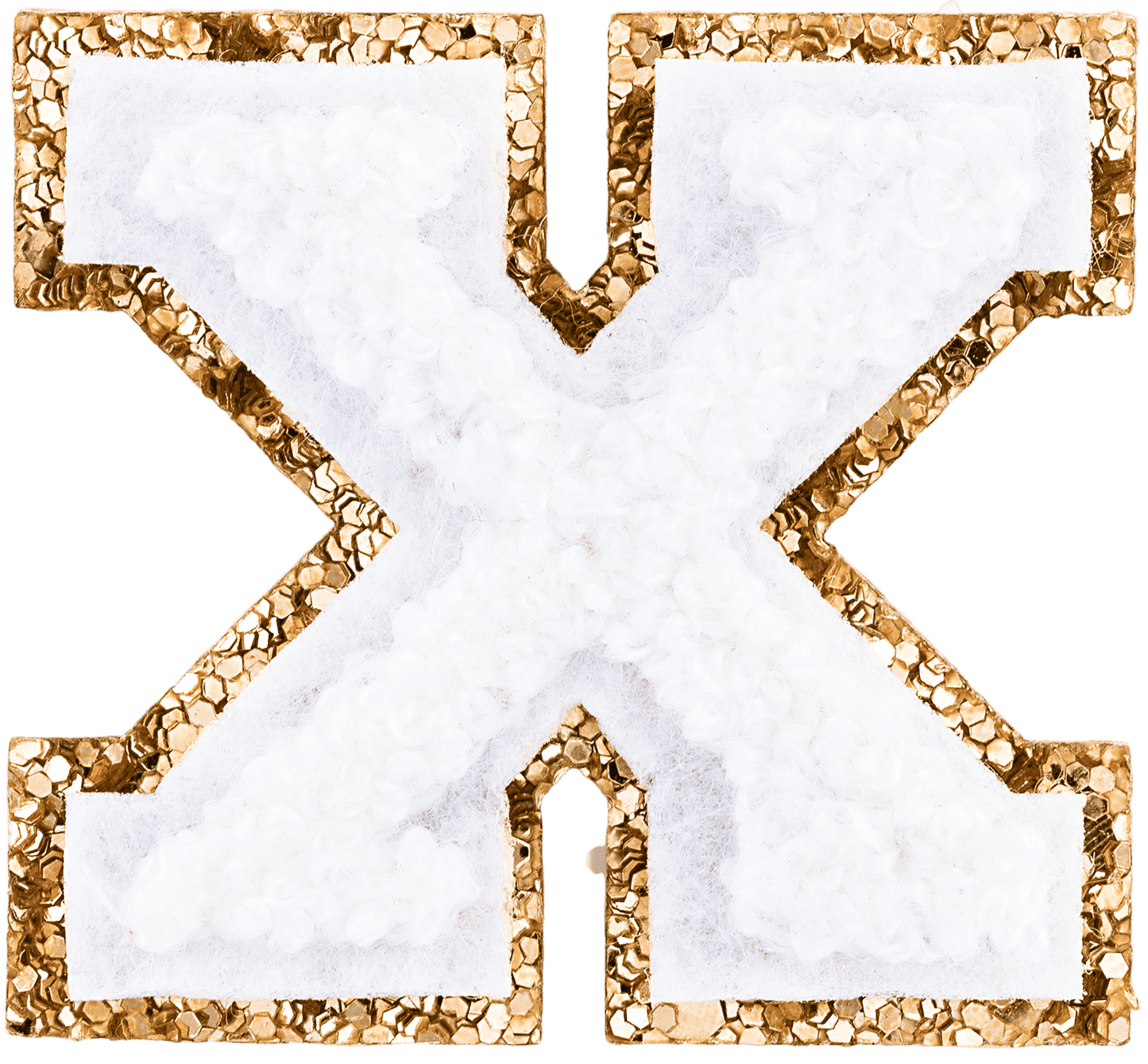 Blanc Mini Glitter Varsity Letter Patch