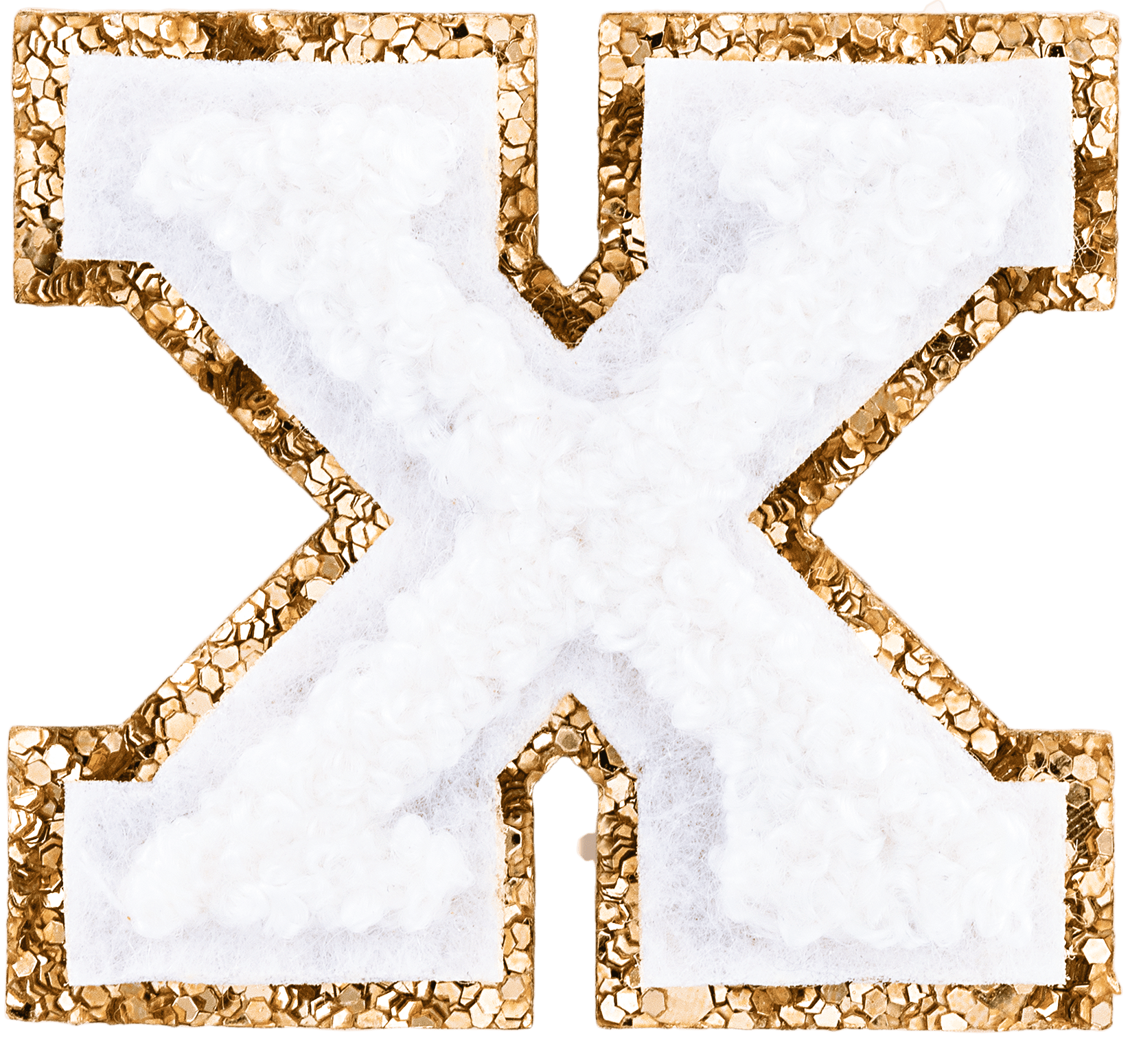 Blanc Mini Glitter Varsity Letter Patch