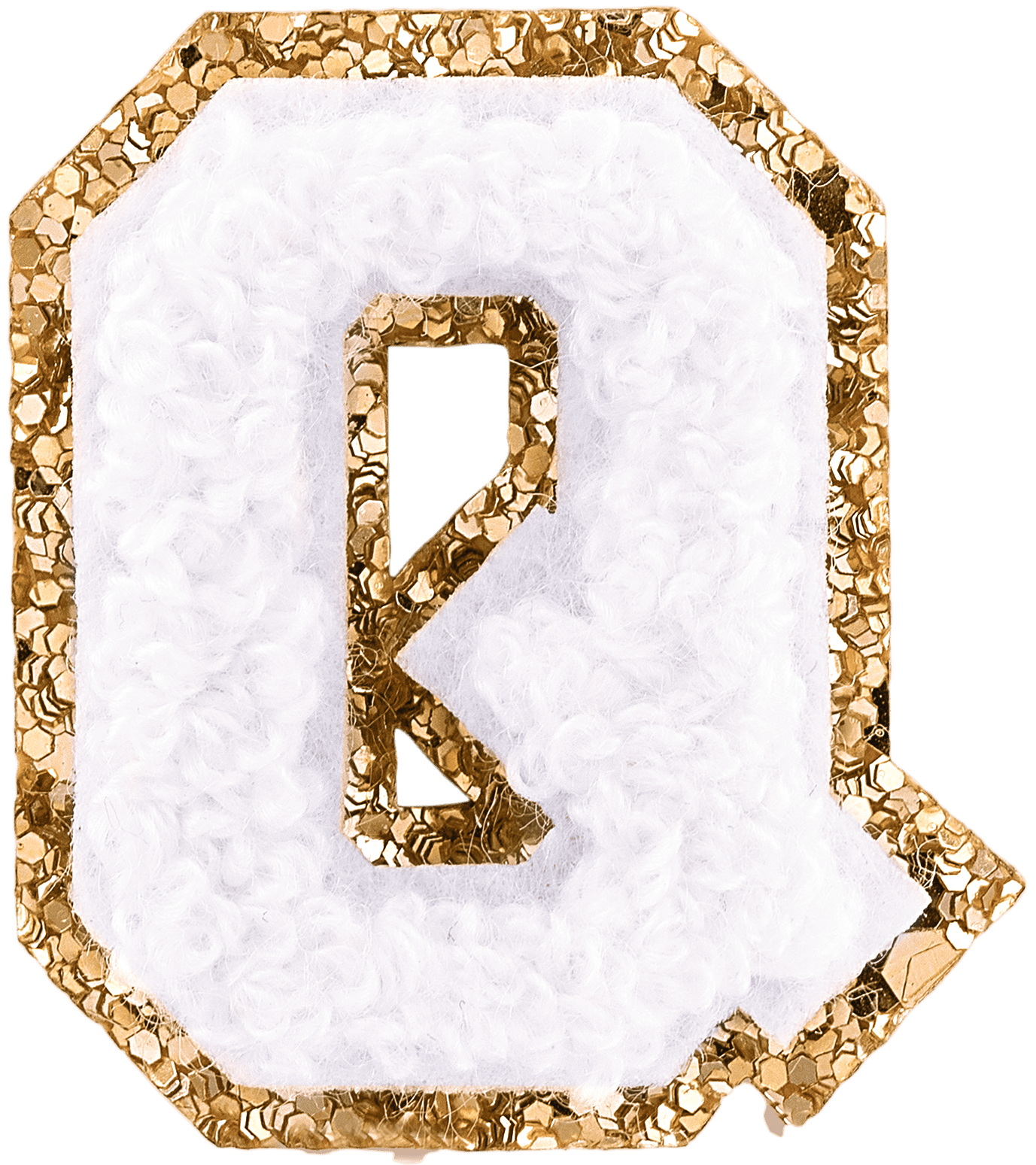 Blanc Mini Glitter Varsity Letter Patch