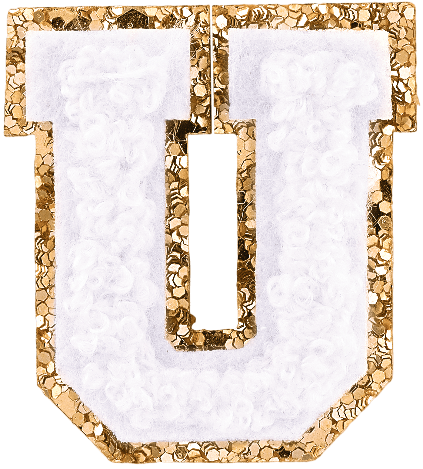 Blanc Mini Glitter Varsity Letter Patch