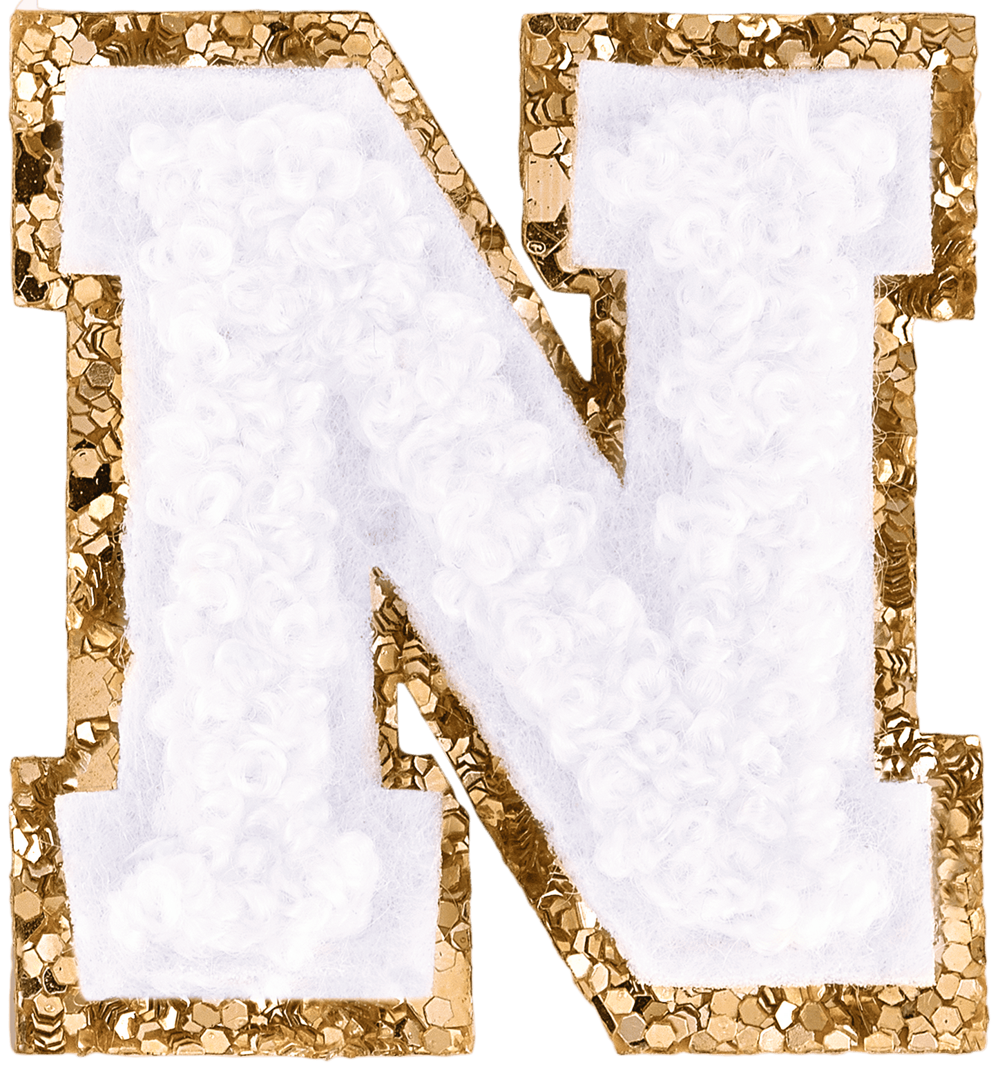 Blanc Mini Glitter Varsity Letter Patch
